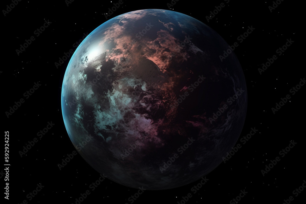 view of a Futuristic Planet exoplanet, living on other planets, aliens, telescope