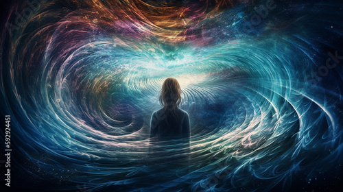 design of Psychic waves aura. Surreal photo