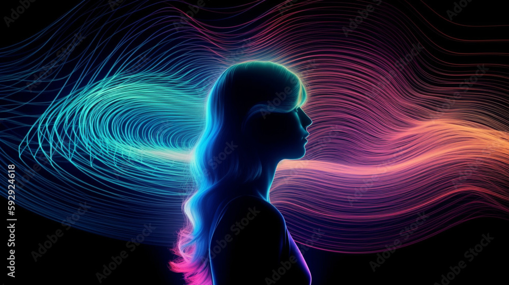 Psychic waves aura. Surreal minimalism Generative AI Psychic waves aura. Surreal minimalism Generative AI