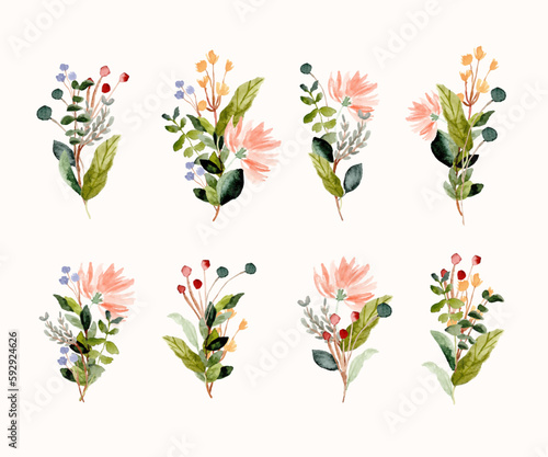 wildflower bouquet watercolor collection