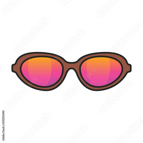 Sunglass vector icon.Color vector icon isolated on white background sunglass.