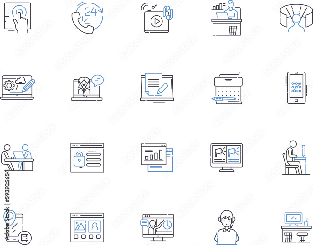 User outline icons collection. User, Profiles, Audience, Customers, Consumers, Visitors, Clients vector and illustration concept set. Individuals, Buyers, Subscribers linear signs User outline icons collection. User, Profiles, Audience, Customers, Consumers, Visitors, Clients vector and illustration concept set. Individuals, Buyers, Subscribers linear signs