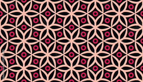 Geometric ethnic pattern seamless flower color oriental.
seamless pattern.Design for fabric,curtain,black background, carpet, shawl,clothing,wrapping, Batik,fabric,handkerchief,Vector illustration.