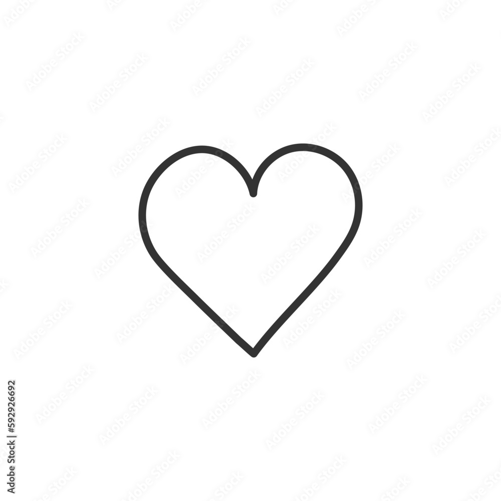 Hand drawn heart vector icon. Heart vector sign. Love heart icon. Valentines day heart icon. Heart flat symbol. UX UI icon. Linear icon