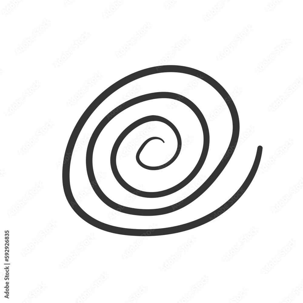 Hand drawn spiral vector icon. Hypnosis flat sign design. Spiral symbol pictogram linear icon. UX UI icon
