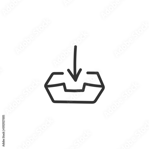 Hand drawn inbox vector icon. Download inbox flat sign design. Inbox symbol pictogram. UX UI icon. Linear icon