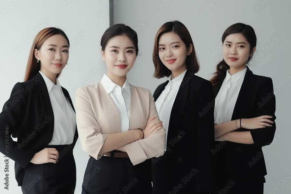 A group of business executive women, confident, portrait posing , not real persons, Generative Ai A group of business executive women, confident, portrait posing , not real persons, Generative Ai