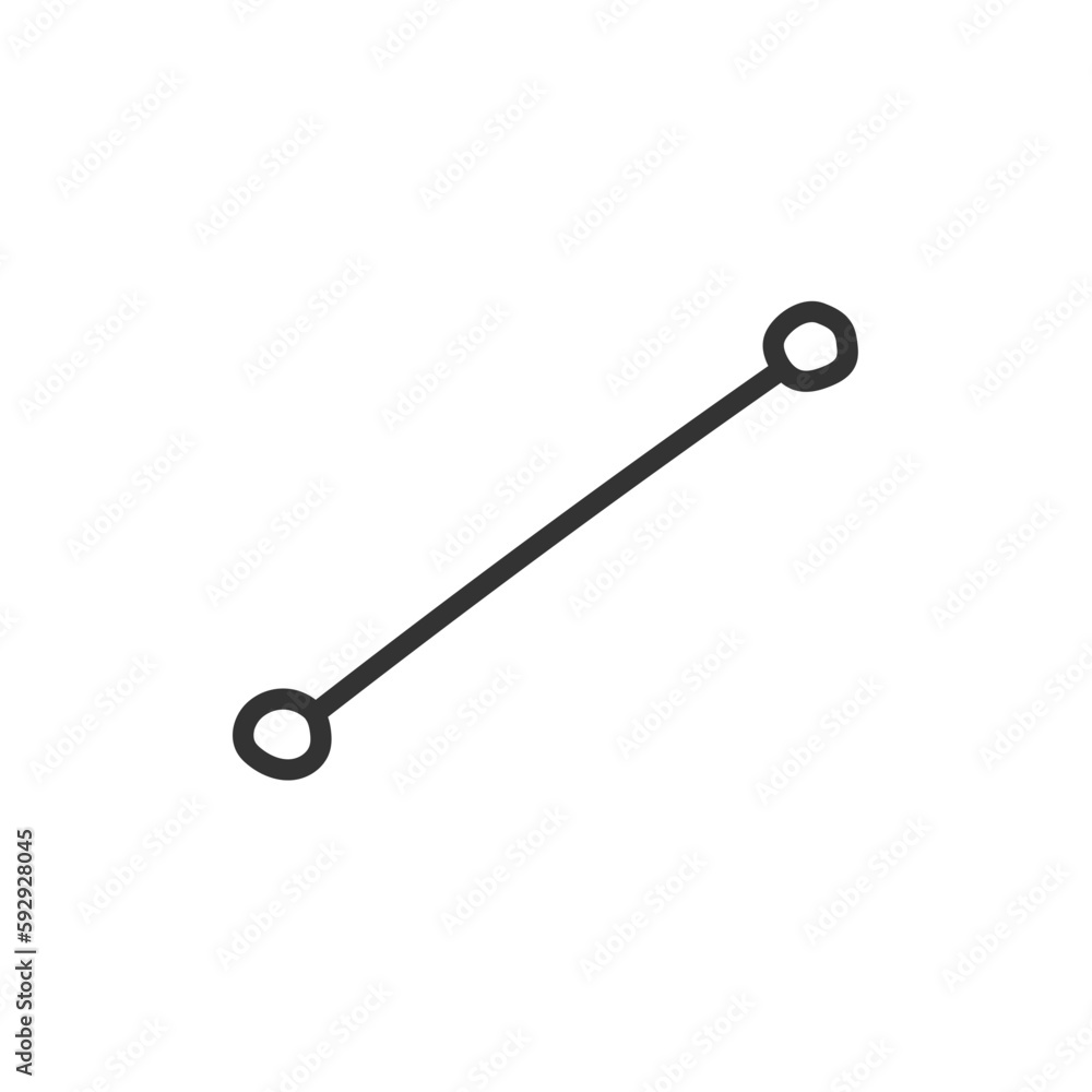 Hand drawn line with two points vector icon. Line segment flat sign design. Line segment linear symbol pictogram. UX UI icon. Linear icon Hand drawn line with two points vector icon. Line segment flat sign design. Line segment linear symbol pictogram. UX UI icon. Linear icon