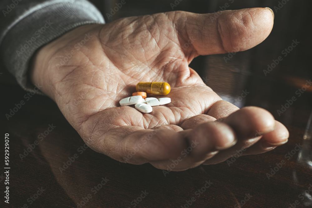 Handful of medicine. Handful of medicine.
