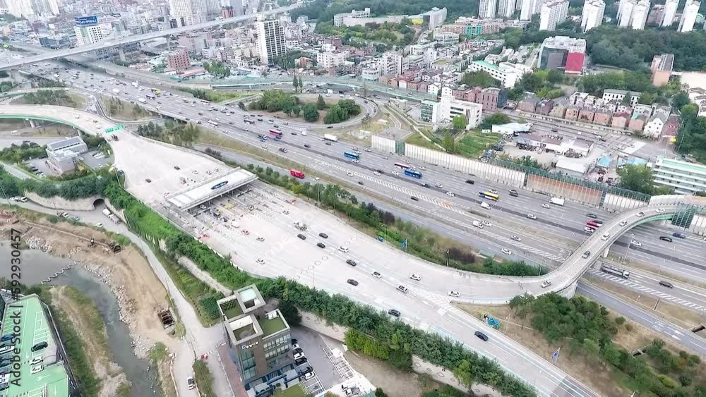 한국 용인의 고속도로 톨게이트 한국 용인의 고속도로 톨게이트