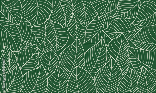 Vector of a green pattern with leaves - perfect for background