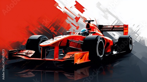 Formula 1 Car Series 5, Generative AI, Illustration