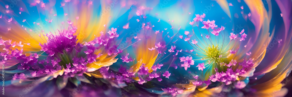 Colorful spring flowers. AI generated illustration