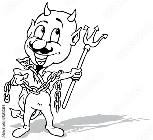 Drawing of a Cheerful Horne...