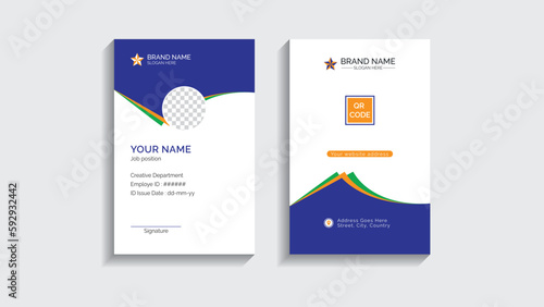 Corporate id card vector design template in vertical layout. file, easy editable file.