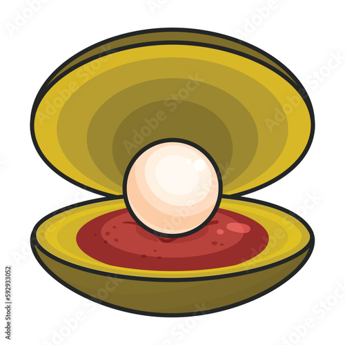 Pearl shell vector icon.Color vector icon isolated on white background pearl shell.