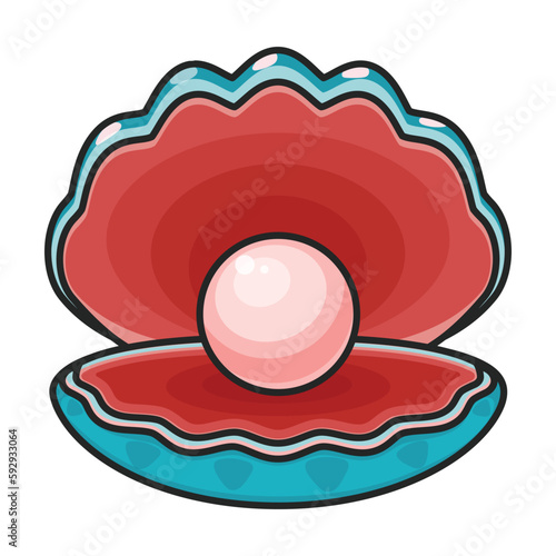 Pearl shell vector icon.Color vector icon isolated on white background pearl shell.