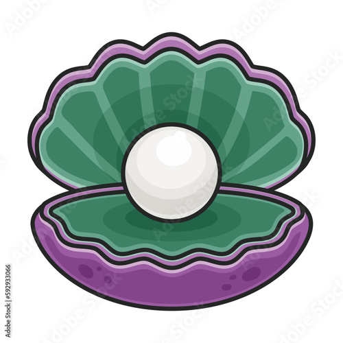 Pearl shell vector icon.Color vector icon isolated on white background pearl shell.