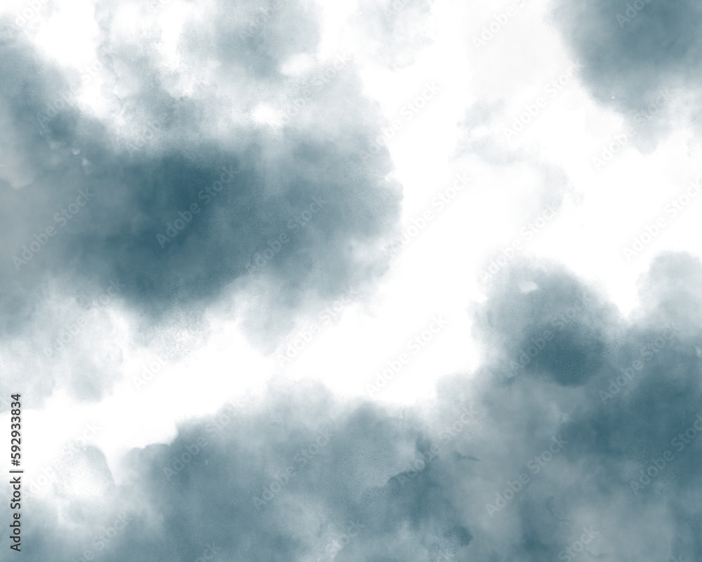 Obraz premium 曇り空の水彩風イラスト 背景