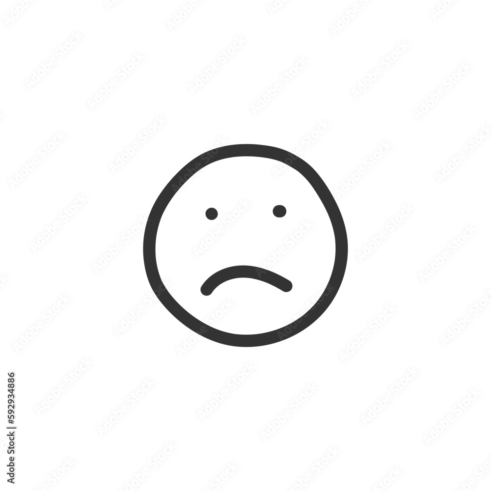 Fototapeta premium Hand drawn happy face vector icon. Smiling face flat sign design. Smiley linear symbol pictogram