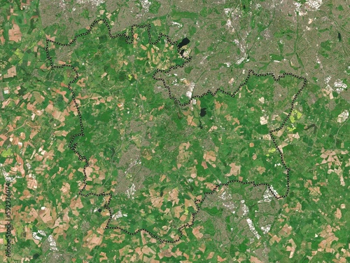 Bromsgrove, England - Great Britain. Low-res satellite. No legend photo