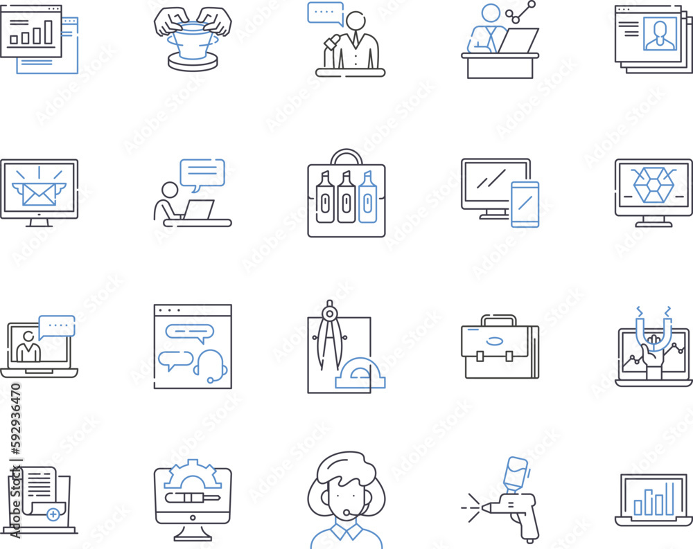 Business workflow outline icons collection. Management, Automation, Efficiency, Processes, Systems, Strategies, Dynamics vector and illustration concept set. Streamlining, Procedures, Cycle linear Business workflow outline icons collection. Management, Automation, Efficiency, Processes, Systems, Strategies, Dynamics vector and illustration concept set. Streamlining, Procedures, Cycle linear