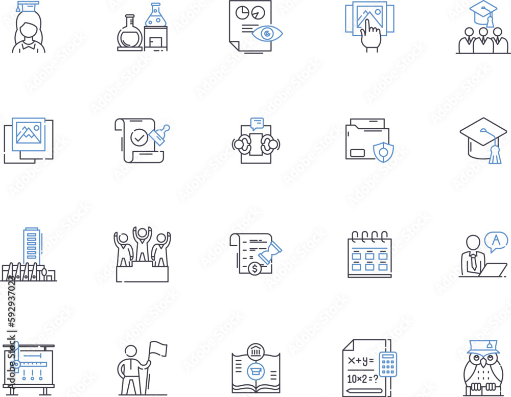 College outline icons collection. Education, University, Learning, Tuition, Campus, Major, Degree vector and illustration concept set. Admission, Study, Student linear signs College outline icons collection. Education, University, Learning, Tuition, Campus, Major, Degree vector and illustration concept set. Admission, Study, Student linear signs