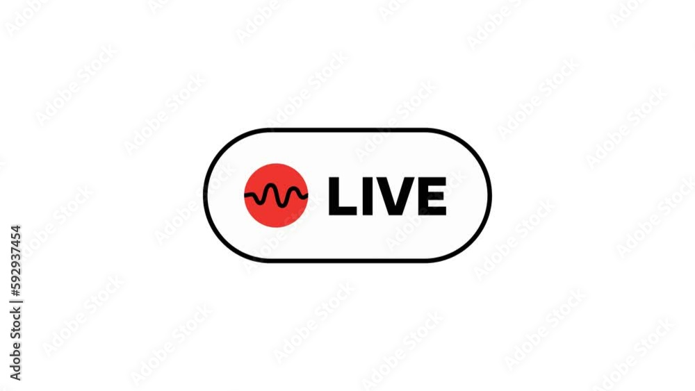 Vidéo Stock live button animation icon, animated live button for