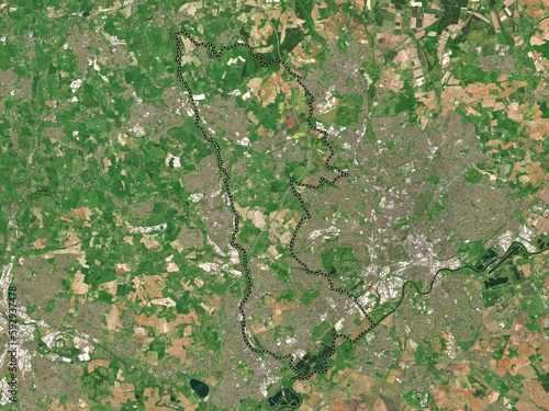 Broxtowe, England - Great Britain. Low-res satellite. No legend