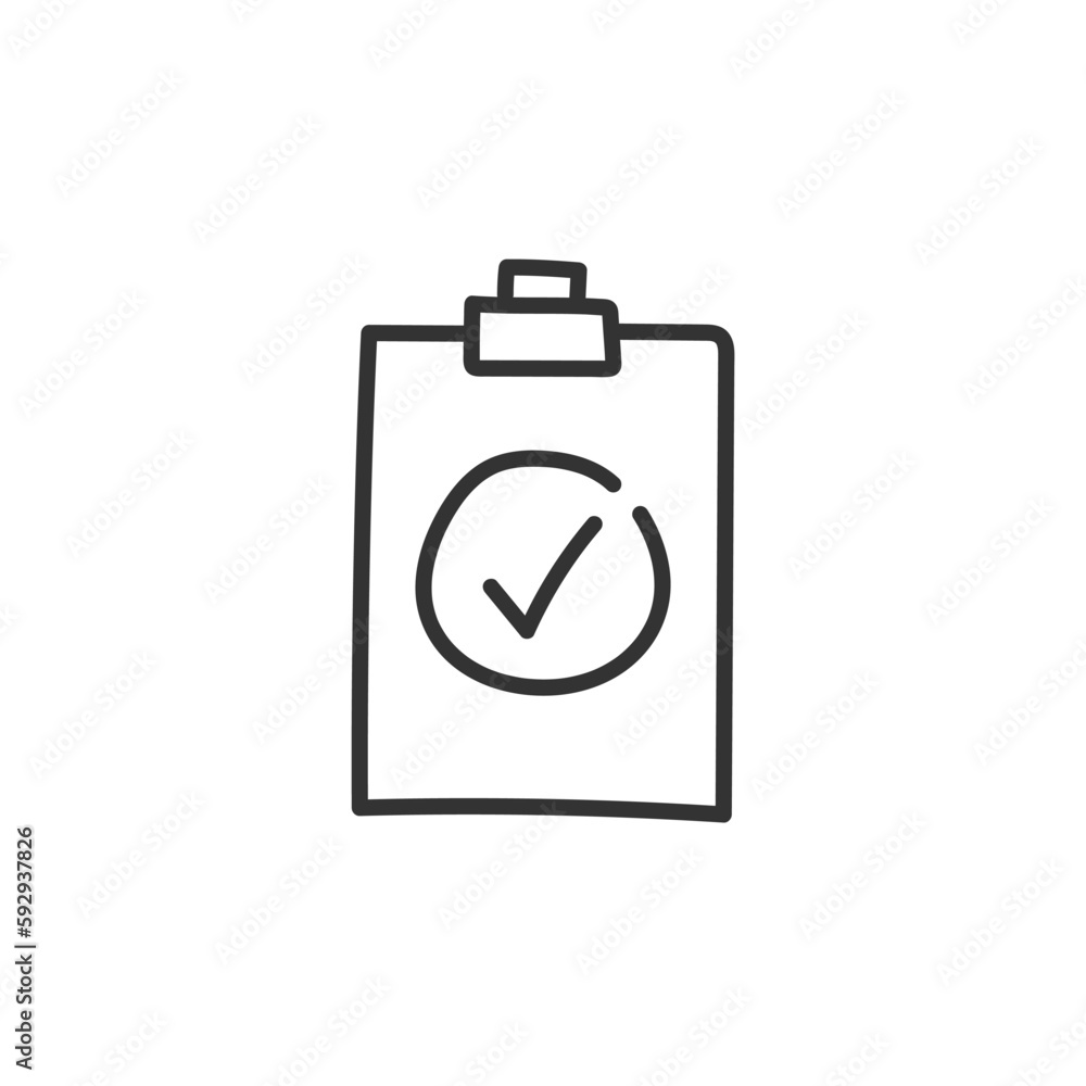 Hand drawn checkmark vector icon. Hand drawn tasks list check-mark done flat sign. Document checkmark linear symbol pictogram. UX UI icon Hand drawn checkmark vector icon. Hand drawn tasks list check-mark done flat sign. Document checkmark linear symbol pictogram. UX UI icon