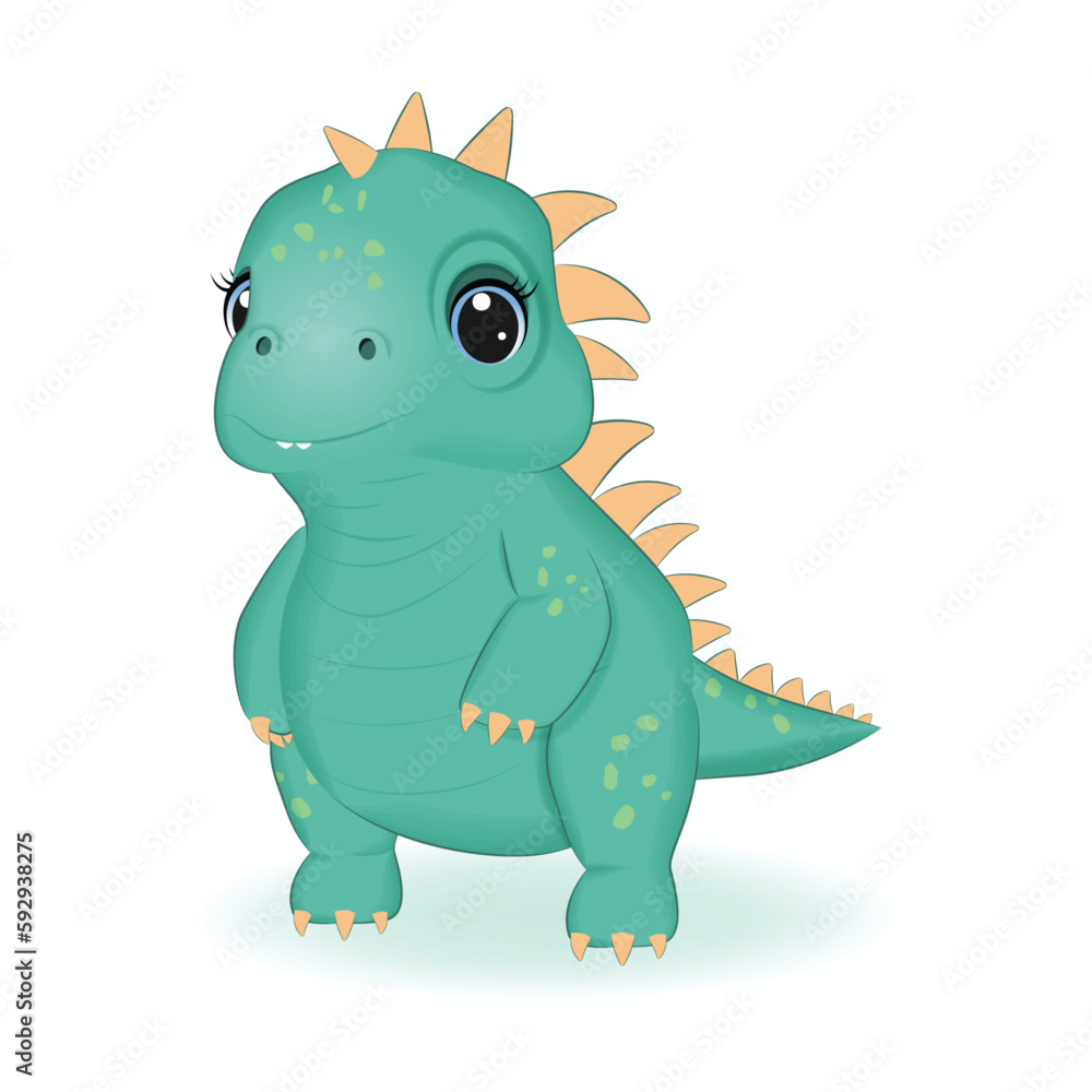 Cute Little Dinosaur, Primeval animal cartoon illustration Cute Little Dinosaur, Primeval animal cartoon illustration