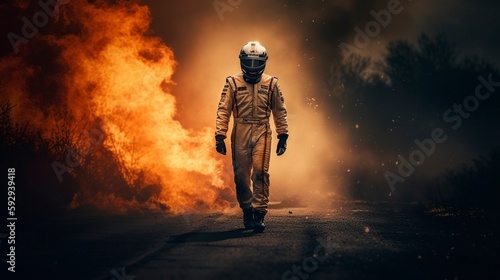 Formula 1 Pilots, Generative AI, Illustration photo