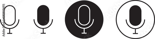 Vector pack of microphone icons on a white background