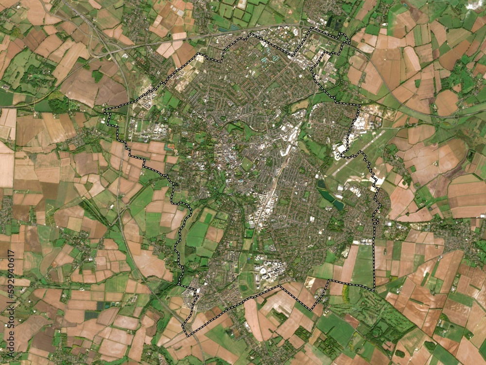 Fototapeta premium Cambridge, England, Great Britain. Low-res satellite. No legend