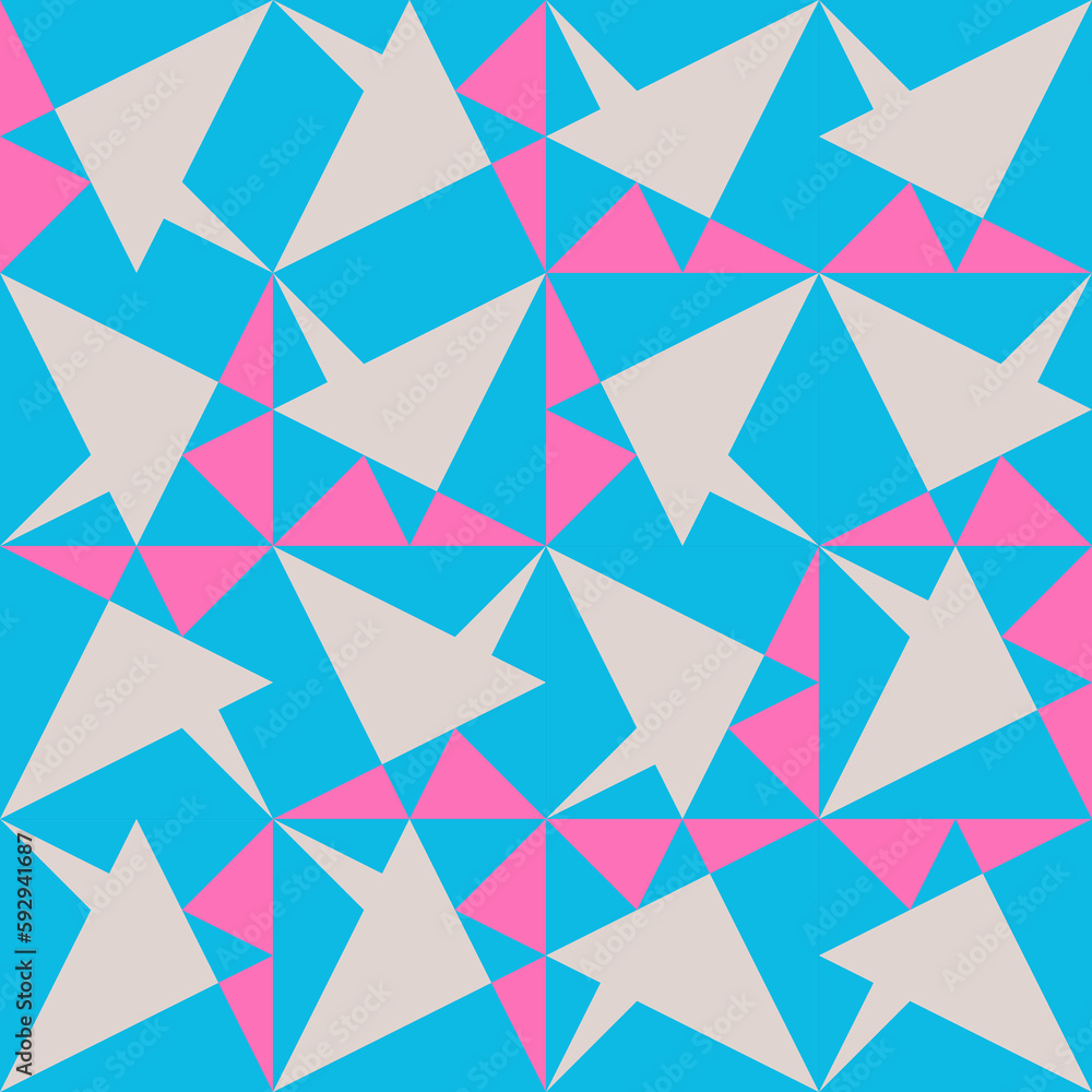 Abstract Mosaic Geometrical Pattern Design With Simple Shapes And Figures Abstract Mosaic Geometrical Pattern Design With Simple Shapes And Figures