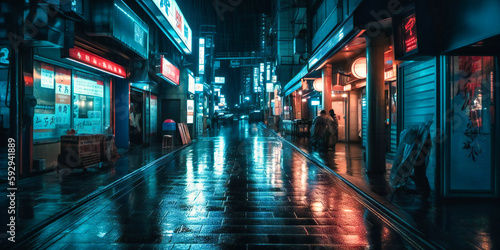 night lights  neon  torii  city street  tokyo premium photo 