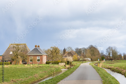 View of little village Dorkwerd municipallity Groningen in The Netherlands