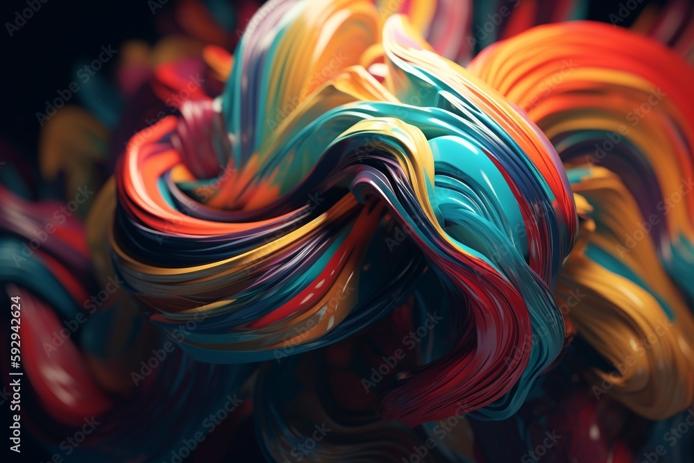 A colorful abstract design with overlapping layers and gradients, Generative AI