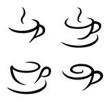Vector coffee logos. Isolated background.