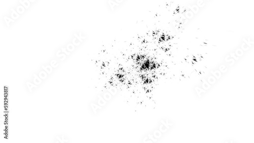 Black swirling pattern of crooked waves and strokes on a white background. Abstract fractal video