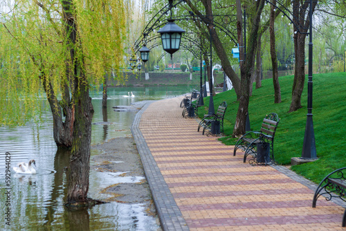 Transnistria, Tiraspol, Catherine Park. Central Park, city center