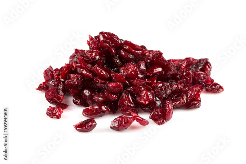 Dried cranberries  on white