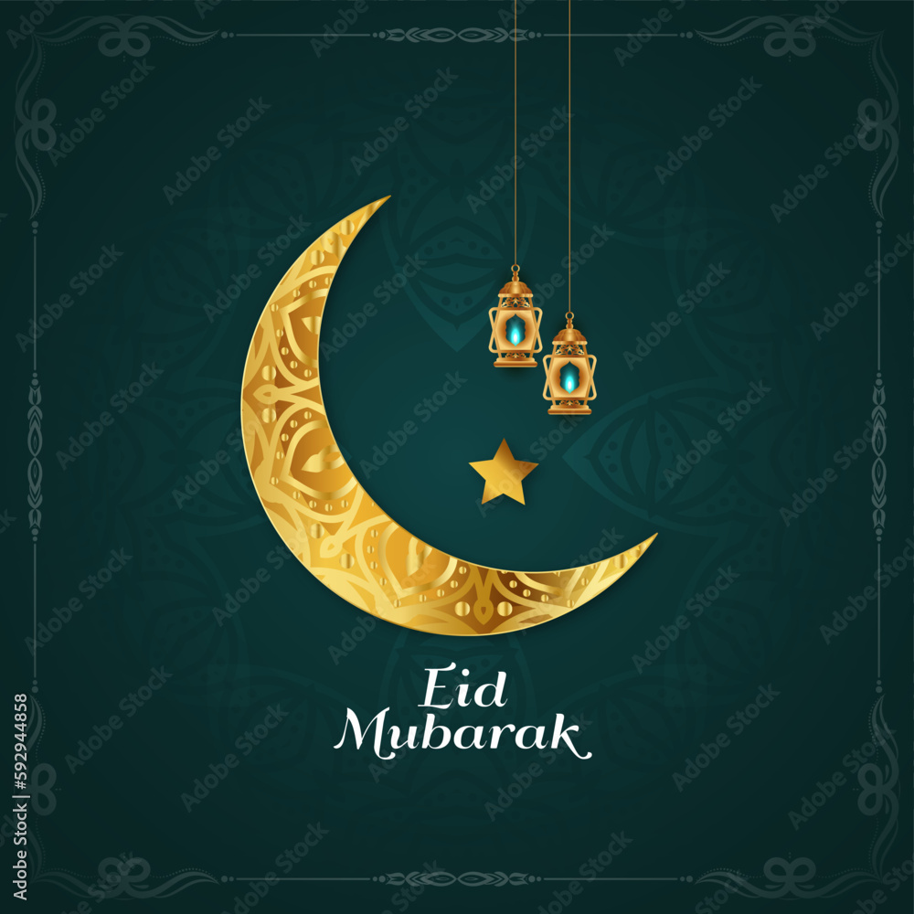 Eid Mubarak festival celebration crescent moon background design Eid Mubarak festival celebration crescent moon background design
