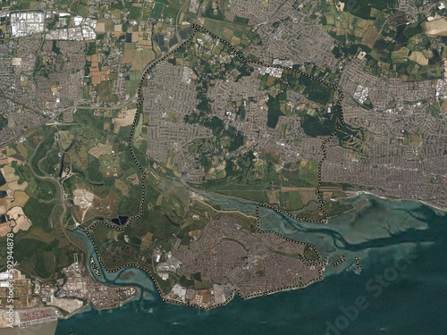 Castle Point, England - Great Britain. High-res satellite. No legend photo