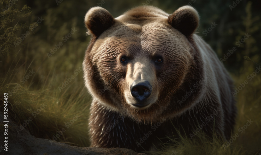 Fototapeta premium photo of American black bear (Ursus americanus) in its natural habitat. Generative AI