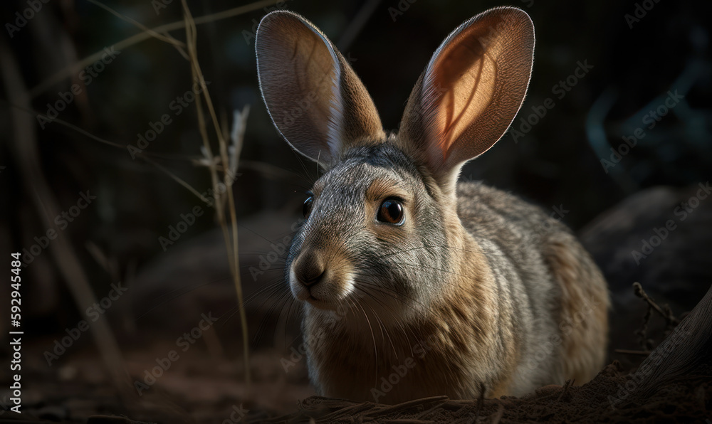 photo of bilby (macrotis lagotis) in its natural habitat. Generative AI photo of bilby (macrotis lagotis) in its natural habitat. Generative AI
