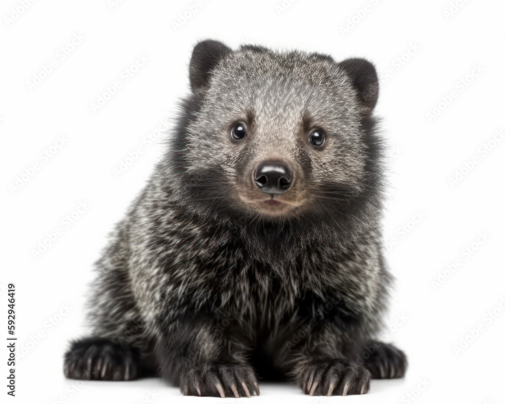 photo of binturong isolated on white background. Generative AI photo of binturong isolated on white background. Generative AI