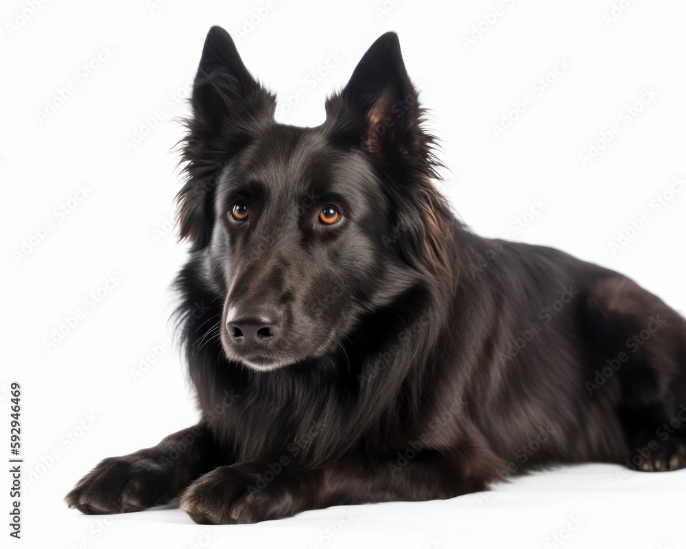 photo of Belgian Sheepdog isolated on white background. Generative AI photo of Belgian Sheepdog isolated on white background. Generative AI