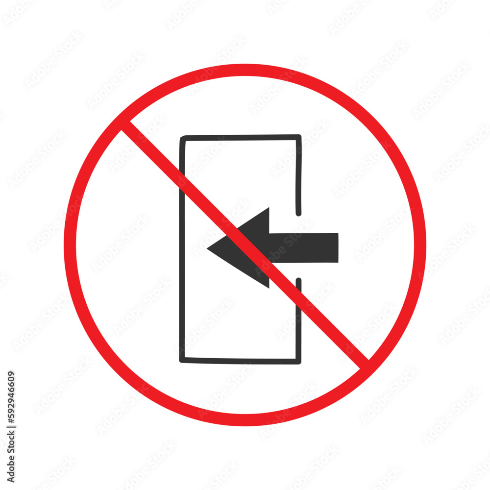 Prohibited exit vector icon. No entry icon. Forbidden exit icon. No fire exit vector sign. Warning, caution, attention, restriction, danger flat sign design. EPS 10 symbol Prohibited exit vector icon. No entry icon. Forbidden exit icon. No fire exit vector sign. Warning, caution, attention, restriction, danger flat sign design. EPS 10 symbol