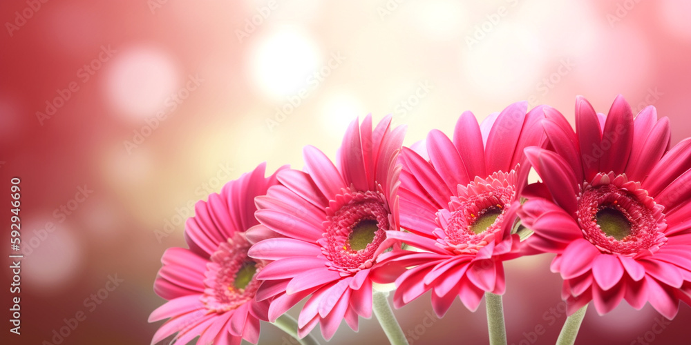 rosafarbene Gerbera Blumen, generative AI rosafarbene Gerbera Blumen, generative AI